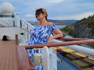 Huge Titted Mistress Thursday step Mommy on a crusie ship between filming new Content in her Cabin