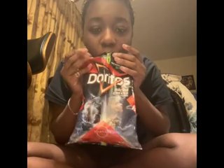 Mukbang -Eating American Snacks & Fulfilling Your ASMR Fetish (Alliyah Alecia Eats Doritos Chips)