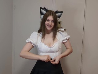 Wolf Girl Strips And Shows Off Tail