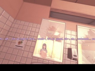 3D/Anime/Hentai, Bunny Senpai: Adult Mai Sakurajima Fingers Herself In the Public Bathroom (POV)