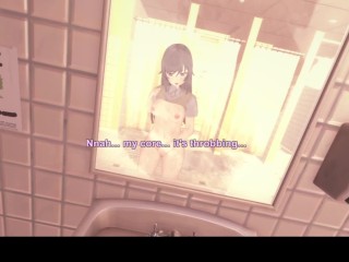 3D/Anime/Hentai, Bunny Senpai: Adult Mai Sakurajima Fingers Herself In the Public Bathroom (POV)