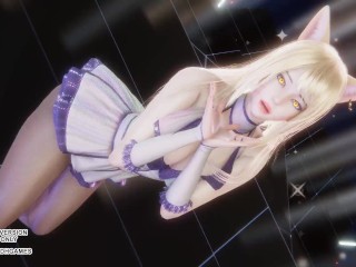 [MMD] AOA - Heart Attack Ahri Sexy Kpop Dance League of Legends Uncensored Hentai 4K 60FPS