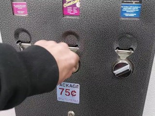 The Roostercombs show, "Public restroom condom machine" can't believe how big it is....(blooper)