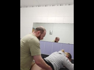 Public fuck in shopping centre bathroom