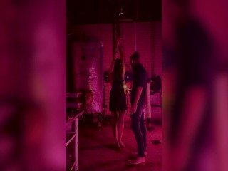 Slut beeing dressed up mid session for a break and a cigarette