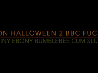 TINY BUMBLE BEE SLUT GETS FUCKED BY HER BOYFRIEND AND HIS BROTHER'S BBC ON HALLOWEEN