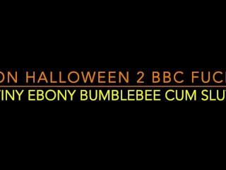 TINY BUMBLE BEE SLUT GETS FUCKED BY HER BOYFRIEND AND HIS BROTHER'S BBC ON HALLOWEEN