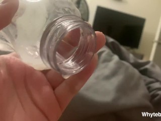 Thick Hot SPERM BANK sample Deep in BOTTLE So you can TASTE IT!