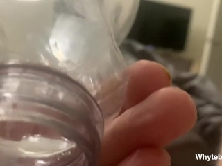 Thick Hot SPERM BANK sample Deep in BOTTLE So you can TASTE IT!