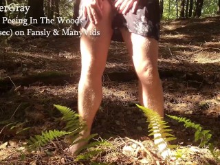 Outdoor Hairy Bush Teasing And Peeing Barefoot River Gray