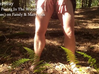 Outdoor Hairy Bush Teasing And Peeing Barefoot River Gray