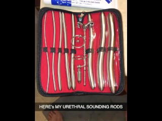 Intense Pissing With Urethral Sounding Rods Inserted