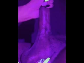 Sensually Stroking a Huge Thick Black Dick - Daddy Dame