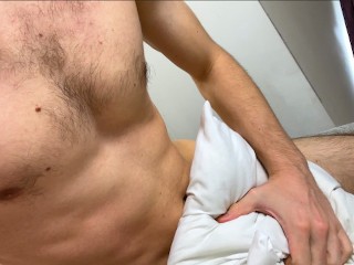 Amateur Horny Guy Pillow Humping While Moaning And Cumming Handsfree