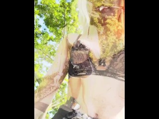 Beautifull teen in bra smoking and spitting loogies while roller skating