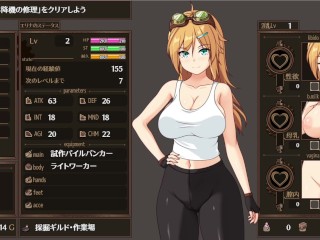 【#02 エリナと機魔の都(体験版)実況】爆乳女技師が背後乳揉みの後パイズリ顔射され、バック中出しセックスされて(ファンタジーアニメーション同人エロゲー)