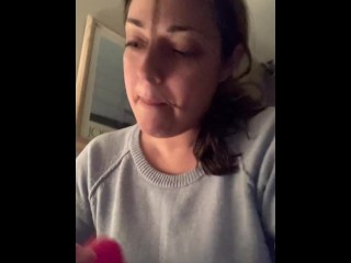 Bambi practices deepthroat skillz