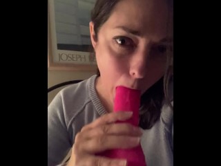 Bambi practices deepthroat skillz