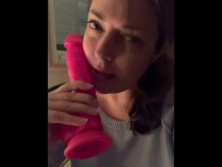 Bambi practices deepthroat skillz