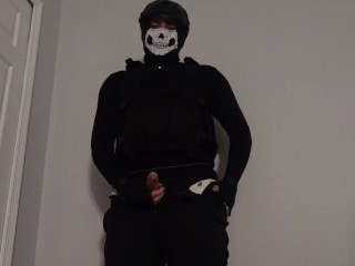 Masked Ghost Cosplayer Loves Cumming (heavy breathing)