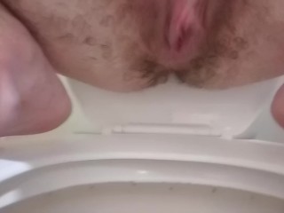 Masterbating and squirting into the toilet