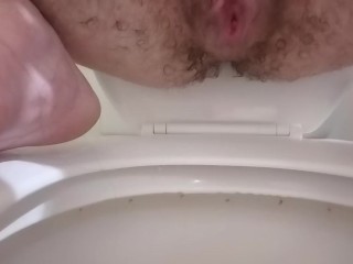 Masterbating and squirting into the toilet