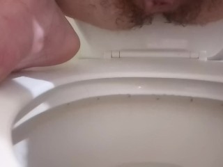 Masterbating and squirting into the toilet