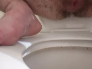 Masterbating and squirting into the toilet