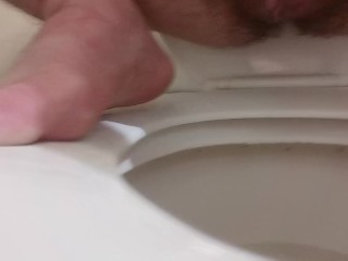 Masterbating and squirting into the toilet