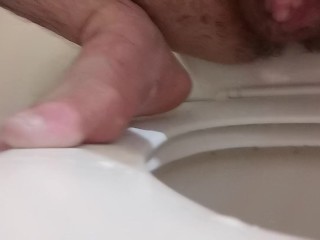 Masterbating and squirting into the toilet