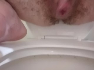 Masterbating and squirting into the toilet