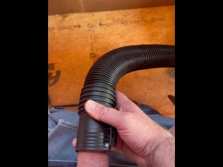 Using a worksite shop vac to give myself a blowjob