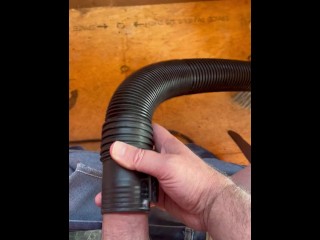 Using a worksite shop vac to give myself a blowjob