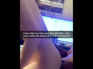 Step-Siblings Sneak Away to Fuck and Cum