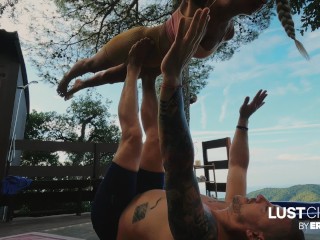 Owiaks Getting Crazy Together in the Outdoor Jacuzzi - Yoga Getaway on Lust Cinema by Erika Lust