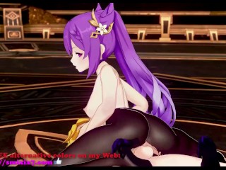 Genshin Impact Keqing Sex with Aether Hot Sexy Hentai Creampie MMD 3D Blonde Hair Color Edit Smixix