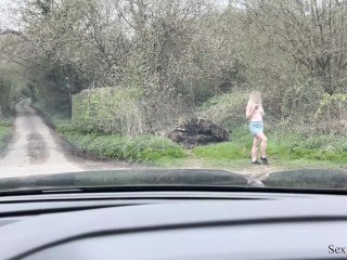 Dogging with a British countryside prostitute. I paid her extra £50 to fuck a stranger