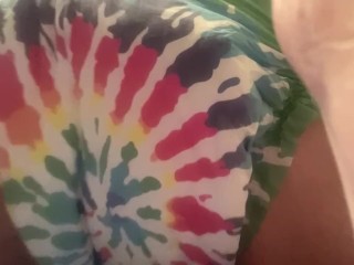 ABDL Adult Baby Plays with Lovense Ridge Toy In Tie Dye Diaper LittleForBig Golden Shower POV HD