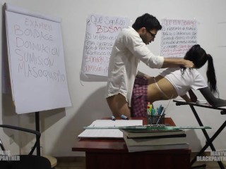 Teacher Whipped and Fucked Petite Student for her to Pass Exam
