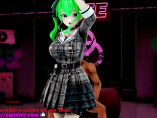 Hololive Hoshimachi Suisei Hentai Sex and Undress Dance Apple Pie Big Boobs MMD 3D Green Hair