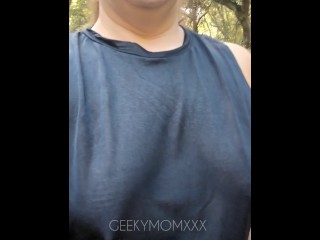 Wearing a Sheer top and Stripping Nude in a Public Park