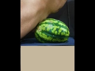 First time having sex with watermelon, I really wanted to try it. It was pleasant