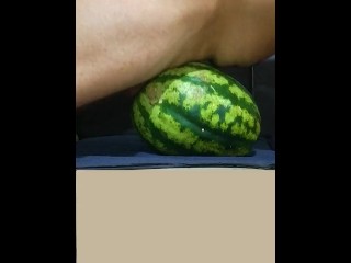 First time having sex with watermelon, I really wanted to try it. It was pleasant