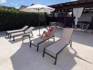 Petite Neighbor Trinity St Clair Gets Fucked on a Nice Sunny Day in Her Bikini