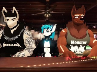 2 buff Furrys fuck a lone Girl at bar