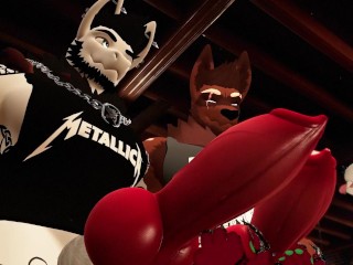 2 buff Furrys fuck a lone Girl at bar