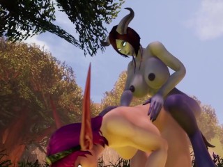 Draenei Futa Dickgirl Fucks Hot Elf | Warcraft Porn Parody