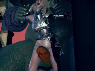 Giant monster fuck the female knight.