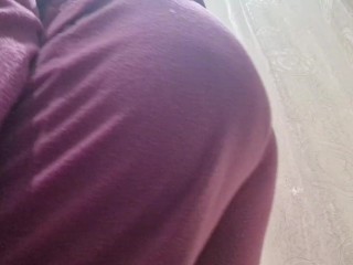 Big natural pussy hairy stepmom shows you her ass in public store