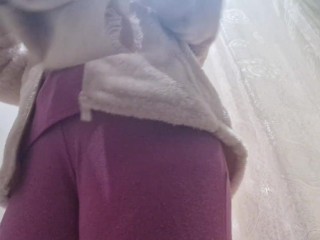 Big natural pussy hairy stepmom shows you her ass in public store